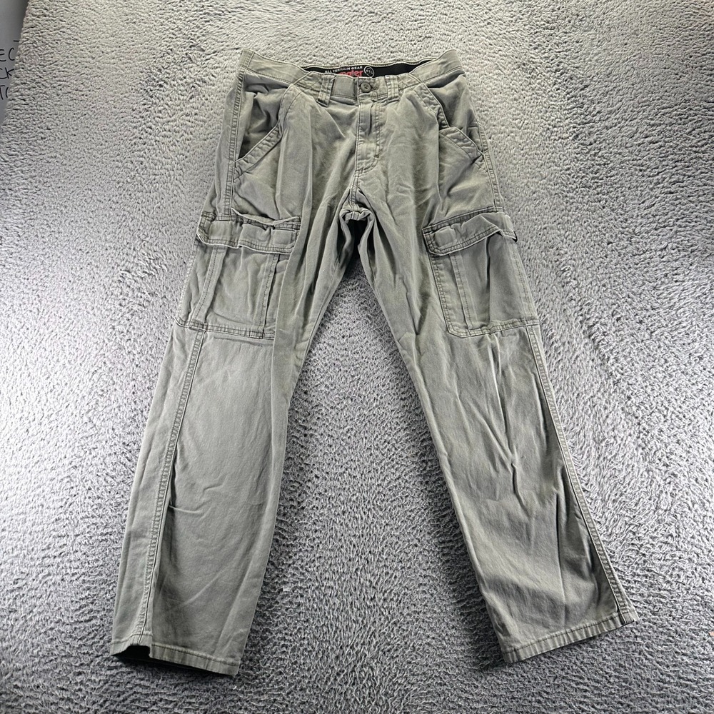 Wrangler ATG Pant Mens 30x30 Gray Cotton Cargo Straight Leg Stretch Workwear